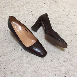 Ralph Lauren Heels, Croc-look Size 8